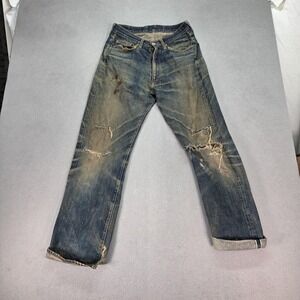 Japanese Selvedge Jeans Mens Dirty Wash Whiskers Honeycomb Thrashed Fits 28x30